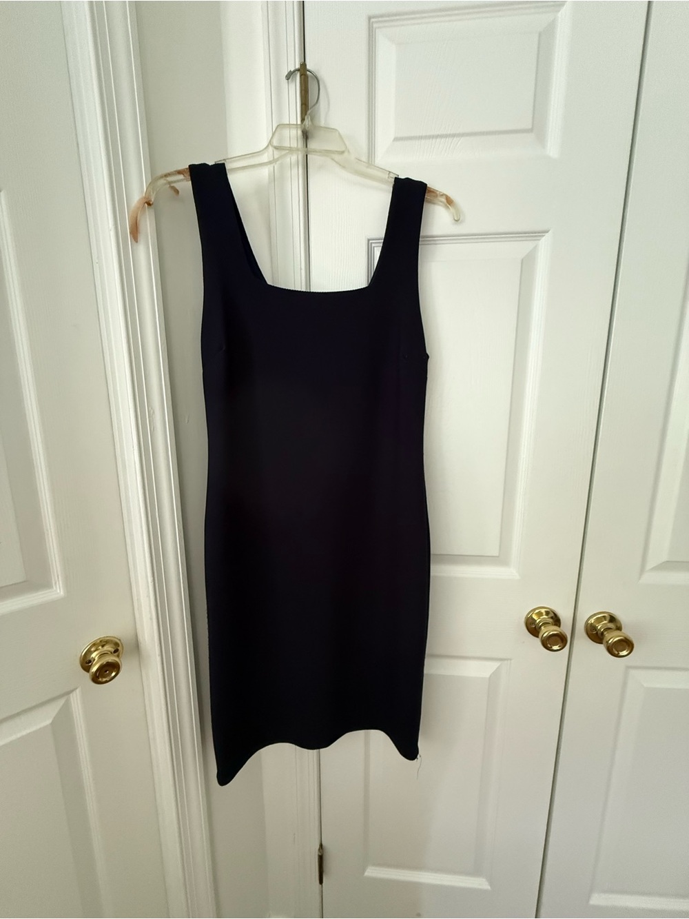 Bar III Navy Blue Square Neck Sheath Dress